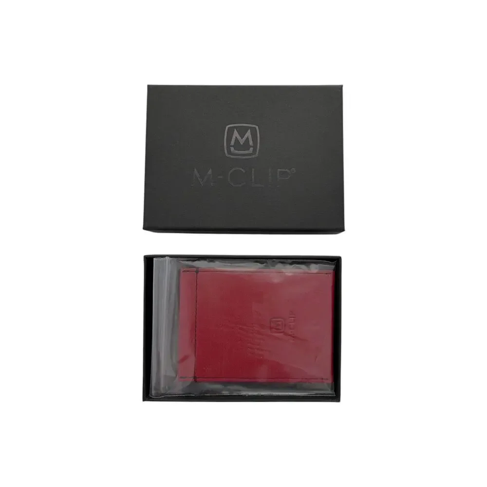 M-CLIP Leather RFID Case Vertical in Red